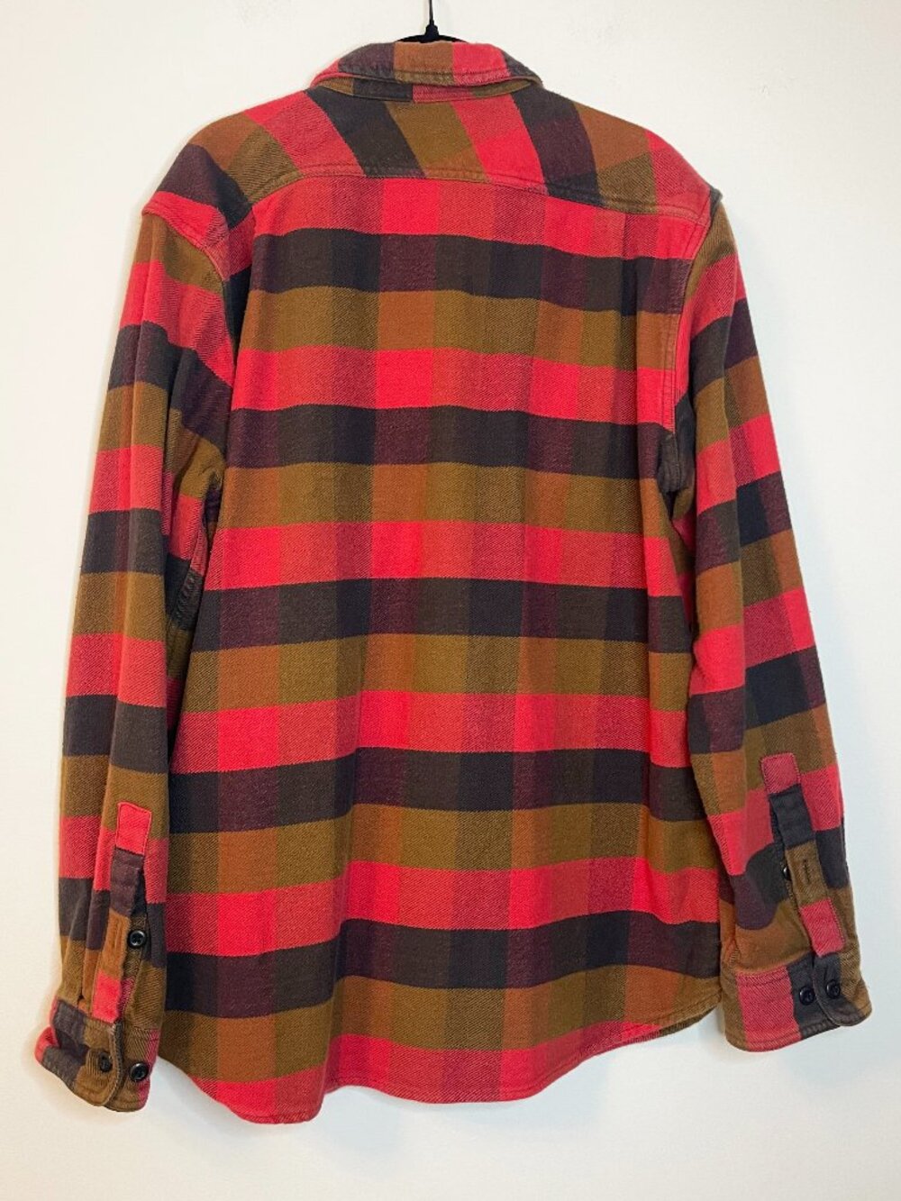 Filson Garment Vintage Flannel Shirt XL Red Brown Buffalo Plaid 100% Cotton - Picture 3 of 9